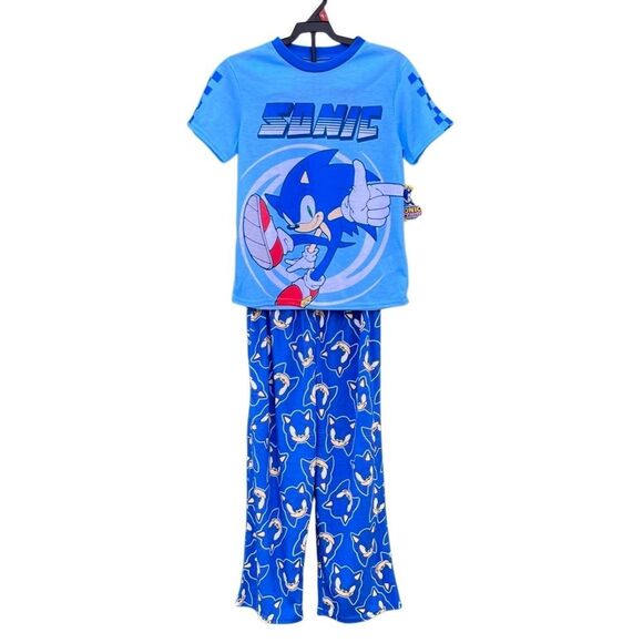 Boys Sonic Short Sleeve Top & Sleep Pants Pajama 2-Piece Set Size M - Picture 1 of 5